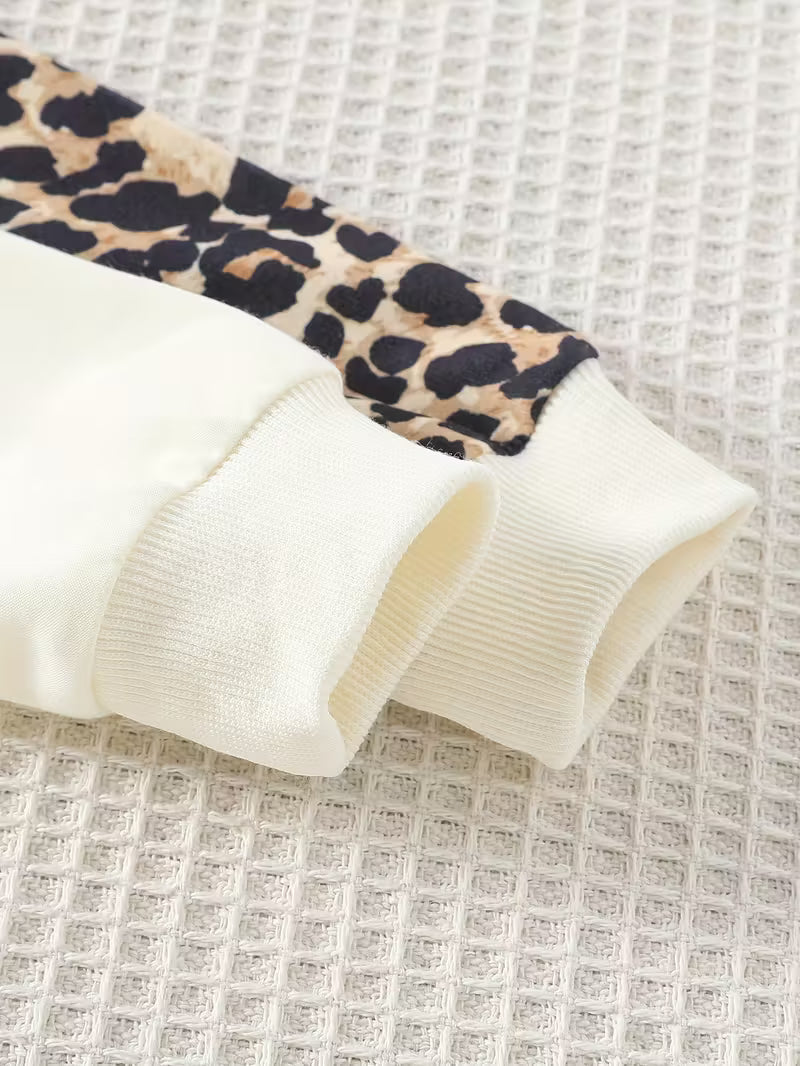 Little Diva Leopard Bow Printed Sweatshirt & Legging Set . ( COMBO PACK OF 2 )