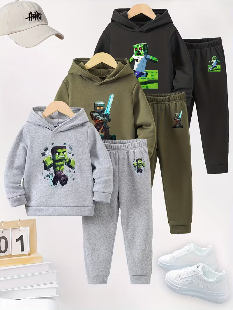 Minecraft Cord full sleeve  Hoodie & Jogger  . ( COMBO PACK OF 3 )