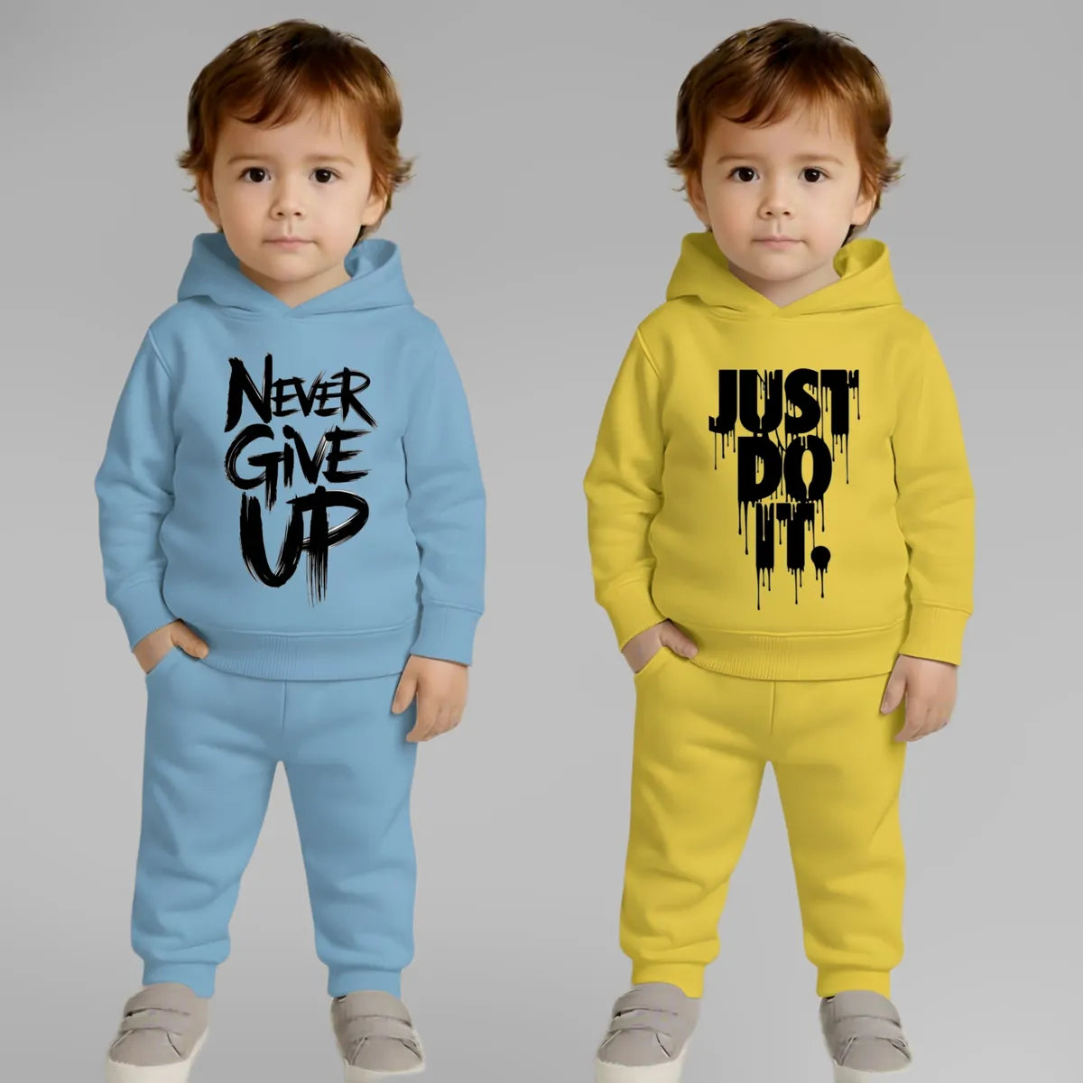 Pack-Of-2-Hoodie-And-Lower Never Give Up Sky & Just Do It