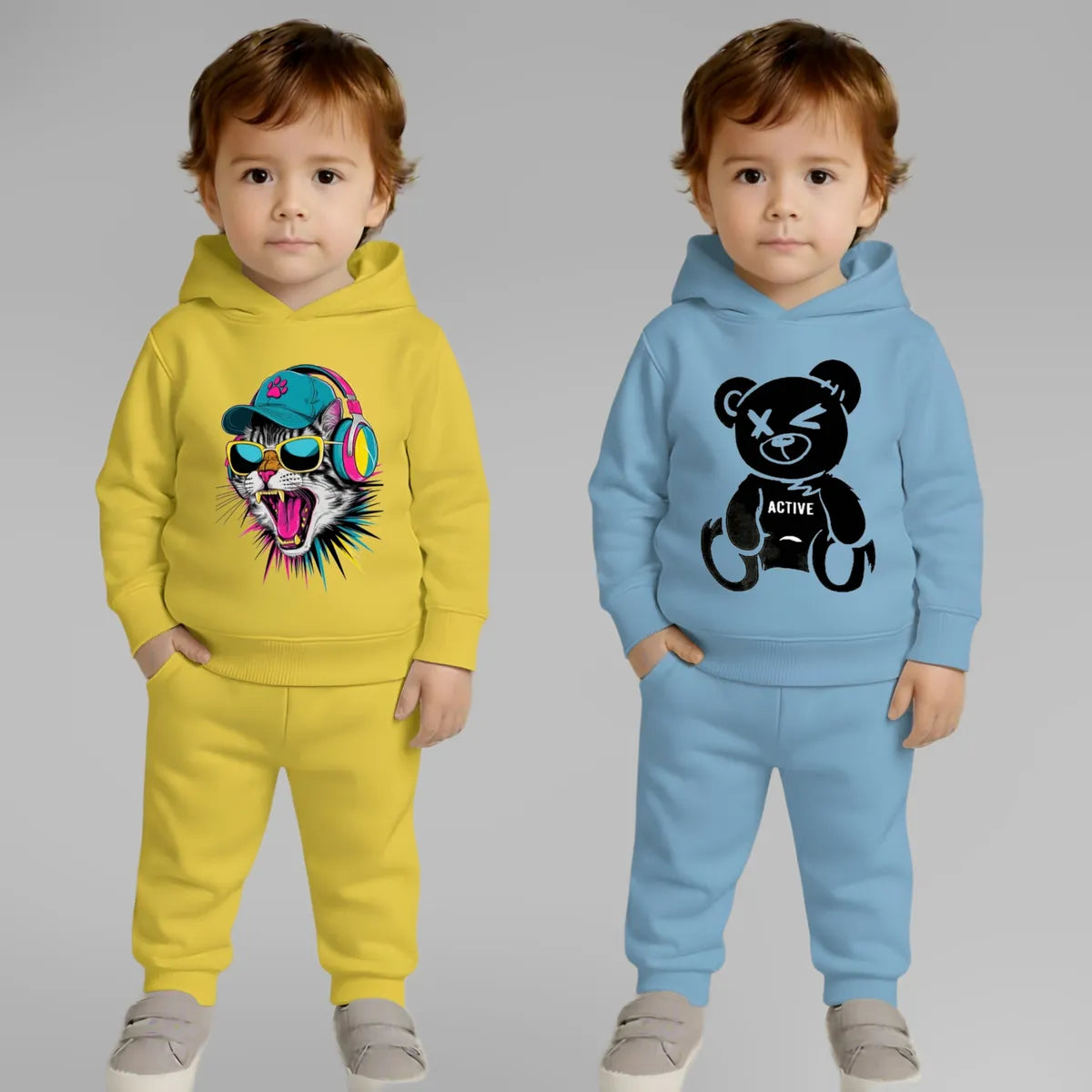 Pack-Of-2-Hoodie-And-Lower Yellow Music & Sky Bear