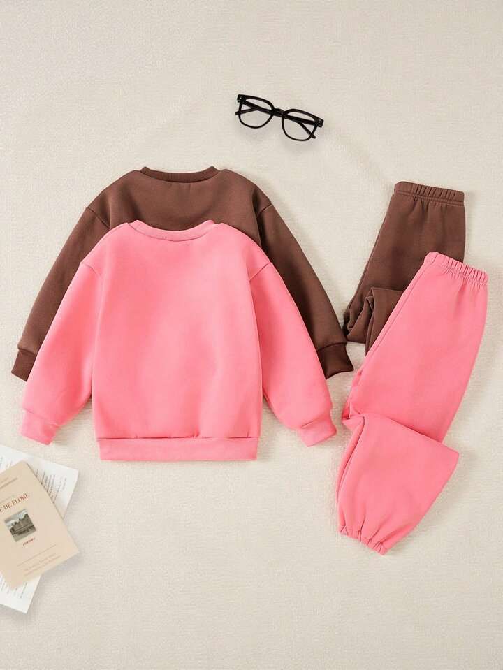 Trendy Boys & Girls Warm Sweatshirt with Matching Bottoms – Pack of 2