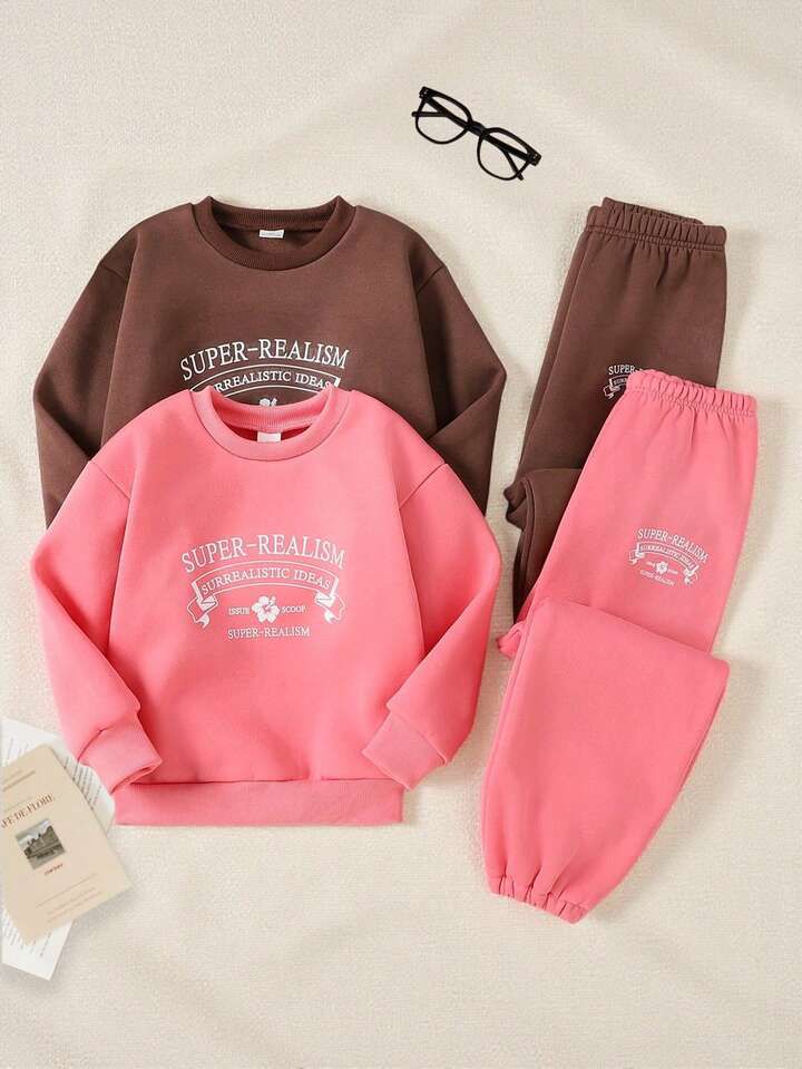 Trendy Boys & Girls Warm Sweatshirt with Matching Bottoms – Pack of 2