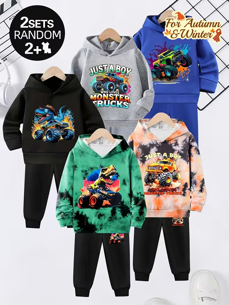 monster truck boys Hoodie & Joggers  . ( COMBO PACK OF 5)