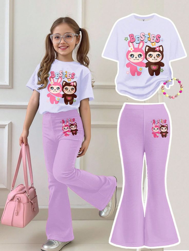 "Casual Chic: The Perfect white t-shirt &  Purple bottom "