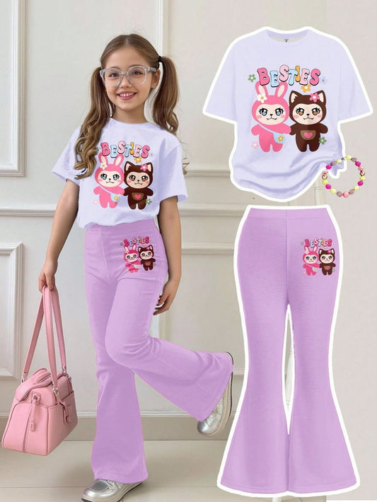 "Casual Chic: The Perfect white t-shirt &  Purple bottom "