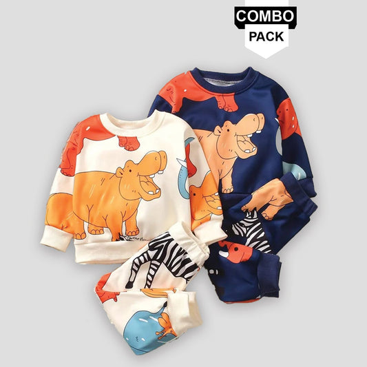 Stylish blue animal and white animal Set Black Graphic & Color block animal