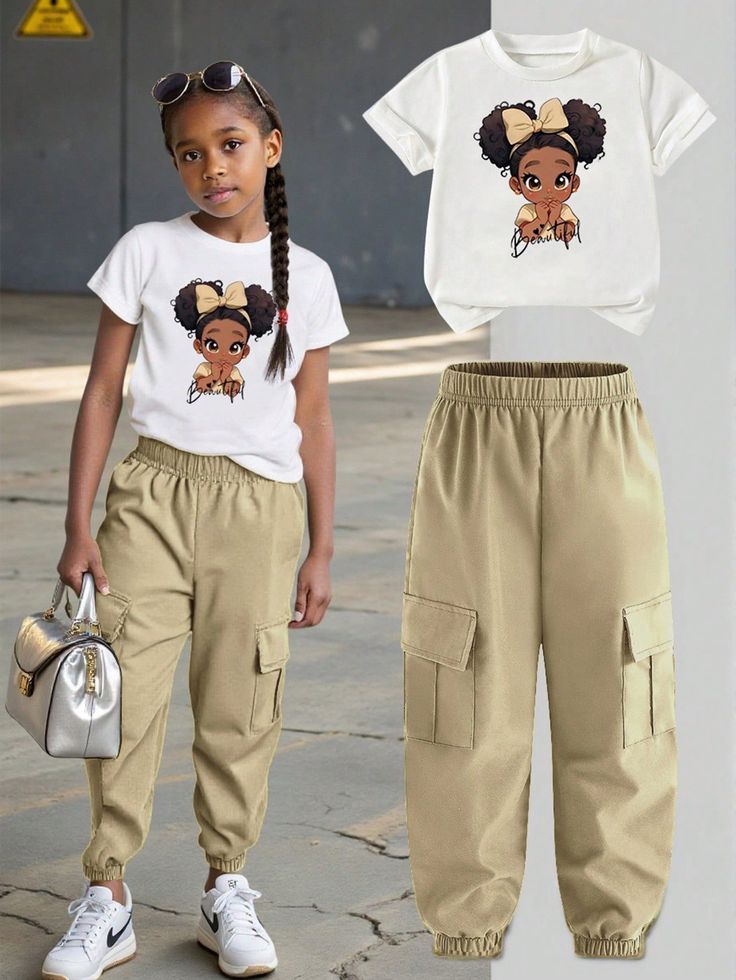 Kids Baby Girl Fashion 2PCS Summer Outfits t-shirt &joggers