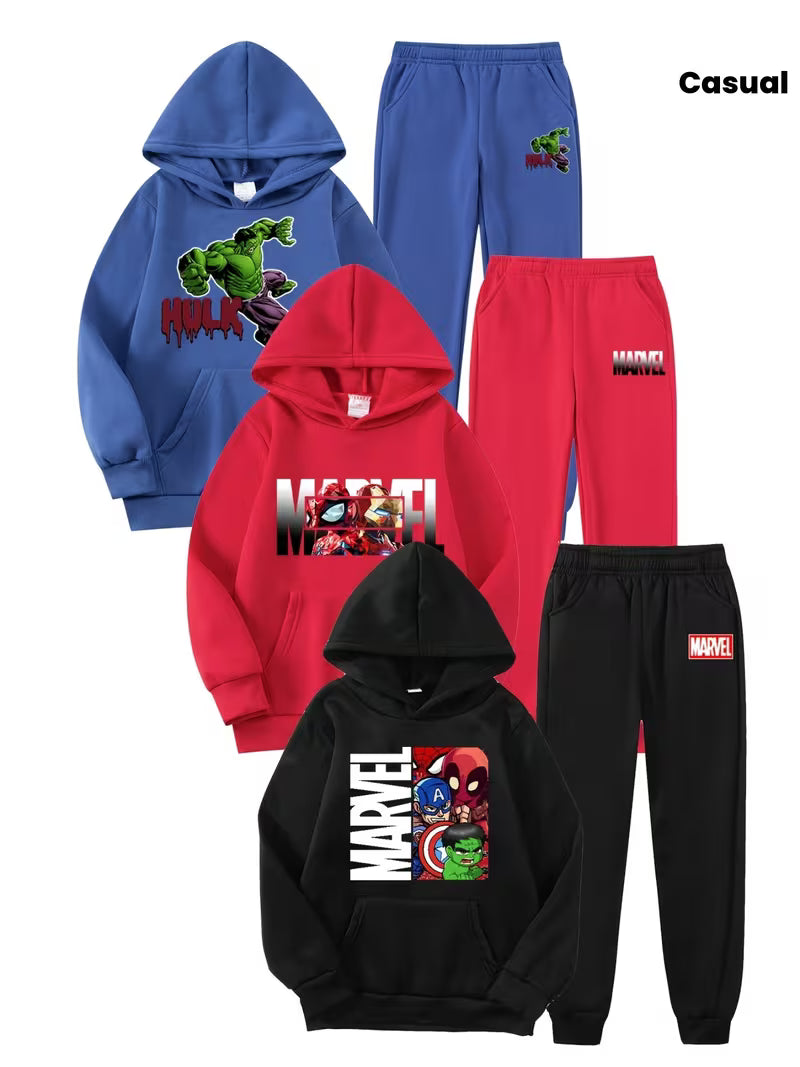 Kids Marvel Hoodie & Joggers  . ( COMBO PACK OF 3)